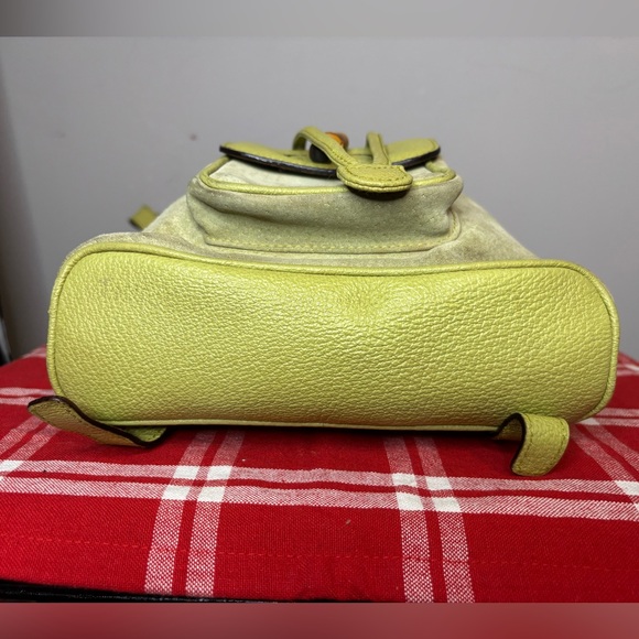 Gucci Vintage Lime Green Suede Bamboo Mini Backpack 1990s - Picture 4 of 11